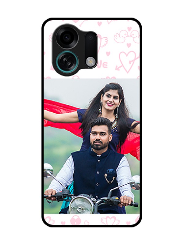 Custom Oppo K13 Turbo 5G Custom Metal Phone Case - Pink Flying Heart Design