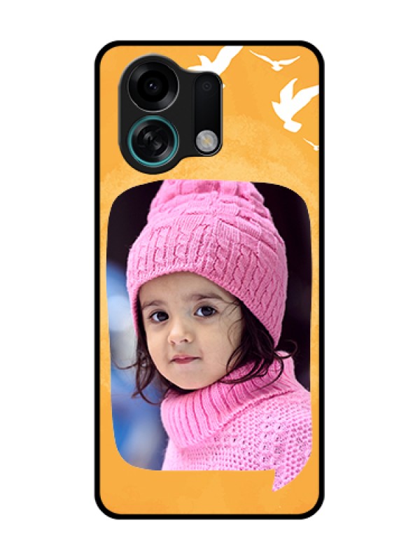 Custom Oppo K13 Turbo 5G Custom Metal Phone Case - Water Color Design With Bird Icons