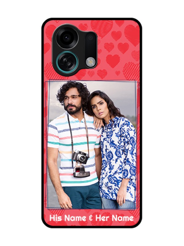 Custom Oppo K13 Turbo 5G Custom Metal Phone Case - With Red Heart Symbols Design