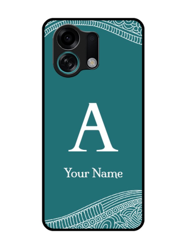 Custom Oppo K13 Turbo 5G Custom Metal Phone Case - Line Art Pattern With Custom Name Design