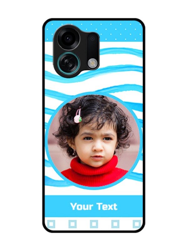 Custom Oppo K13 Turbo Pro 5G Custom Metal Phone Case - Simple Blue Case Design