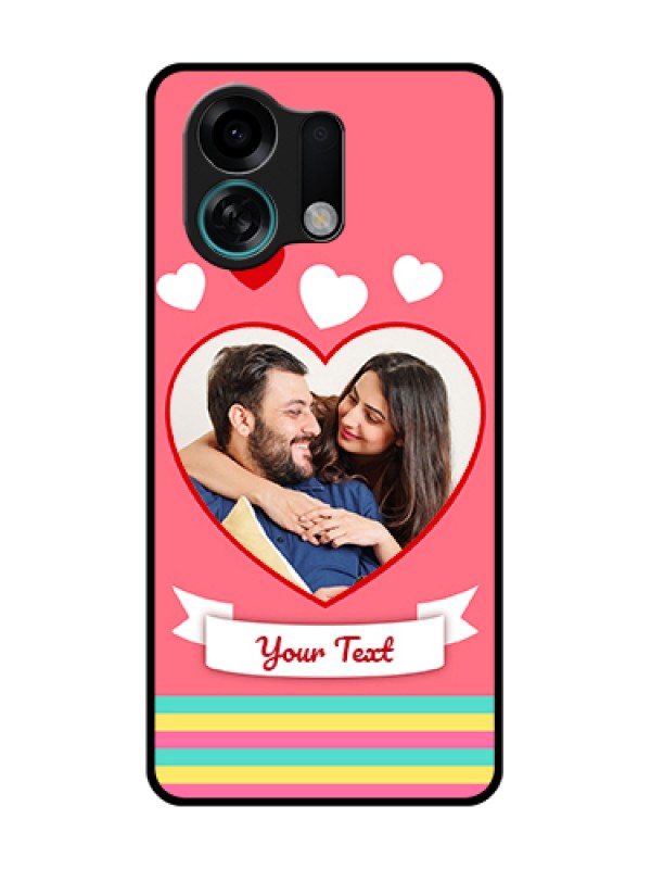 Custom Oppo K13 Turbo Pro 5G Custom Metal Phone Case - Love Shapes Doodle Design