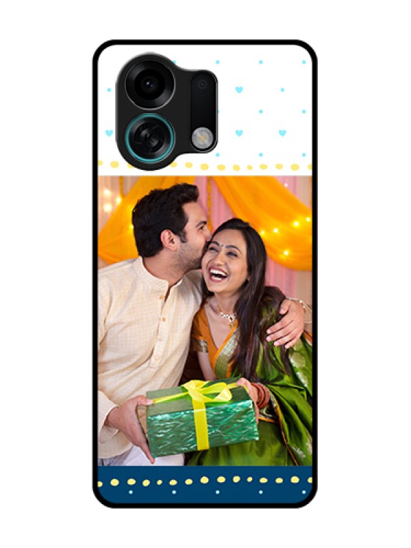 Custom Oppo K13 Turbo Pro 5G Custom Metal Phone Case - White And Blue Abstract Design