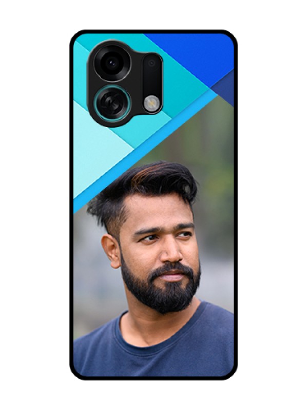 Custom Oppo K13 Turbo Pro 5G Custom Metal Phone Case - Blue Pattern Design