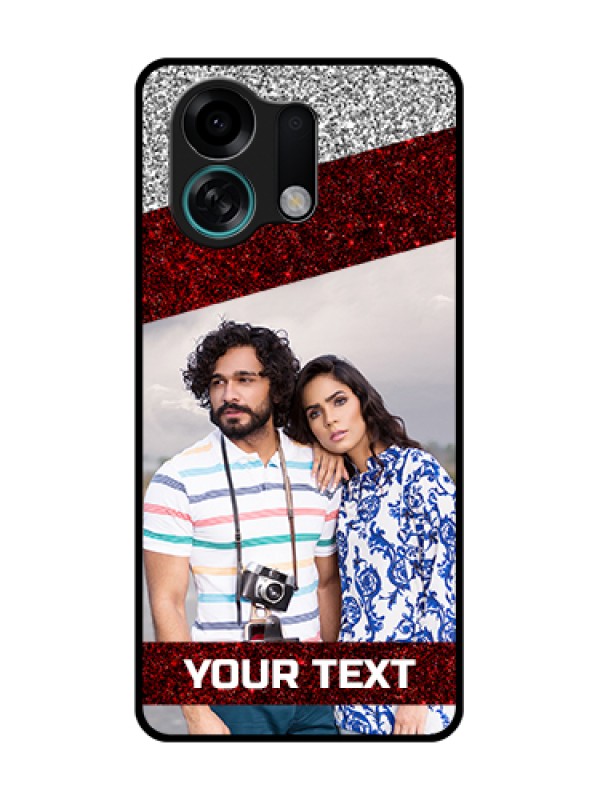 Custom Oppo K13 Turbo Pro 5G Custom Metal Phone Case - Image Holder With Glitter Strip Design