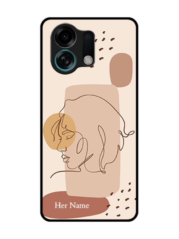 Custom Oppo K13 Turbo Pro 5G Custom Metal Phone Case - Calm Woman Line Art Design