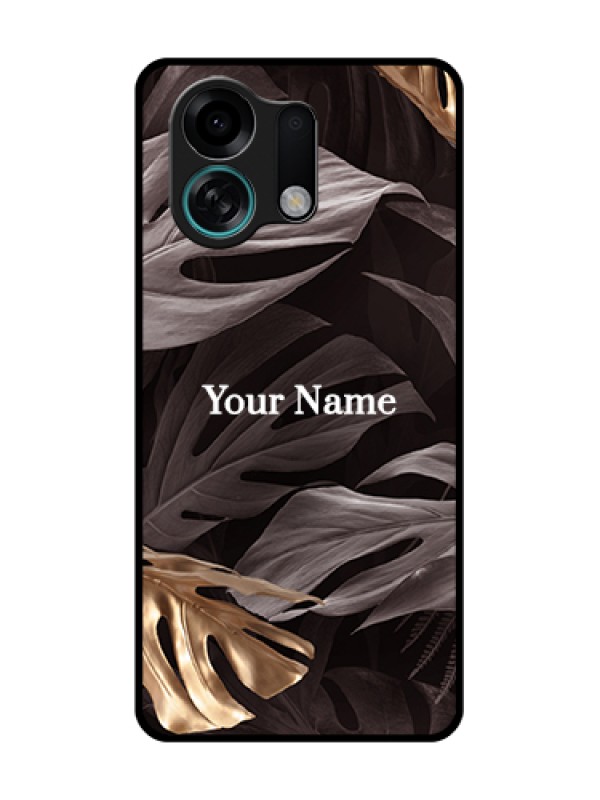 Custom Oppo K13 Turbo Pro 5G Custom Metal Phone Case - Wild Leaves Digital Paint Design
