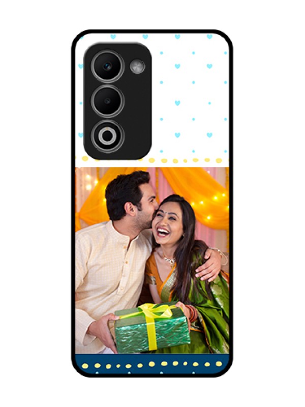 Custom Oppo K13X 5G Custom Metal Phone Case - White And Blue Abstract Design