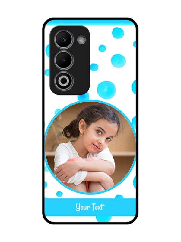 Custom Oppo K13X 5G Custom Metal Phone Case - Blue Bubbles Pattern Design