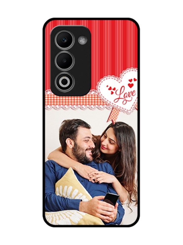 Custom Oppo K13X 5G Custom Metal Phone Case - Red Love Pattern Design