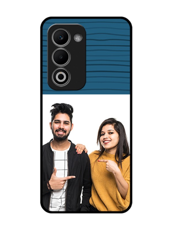 Custom Oppo K13X 5G Custom Metal Phone Case - Blue Pattern Cover Design