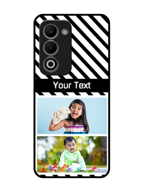 Custom Oppo K13X 5G Custom Metal Phone Case - Black And White Stripes Design