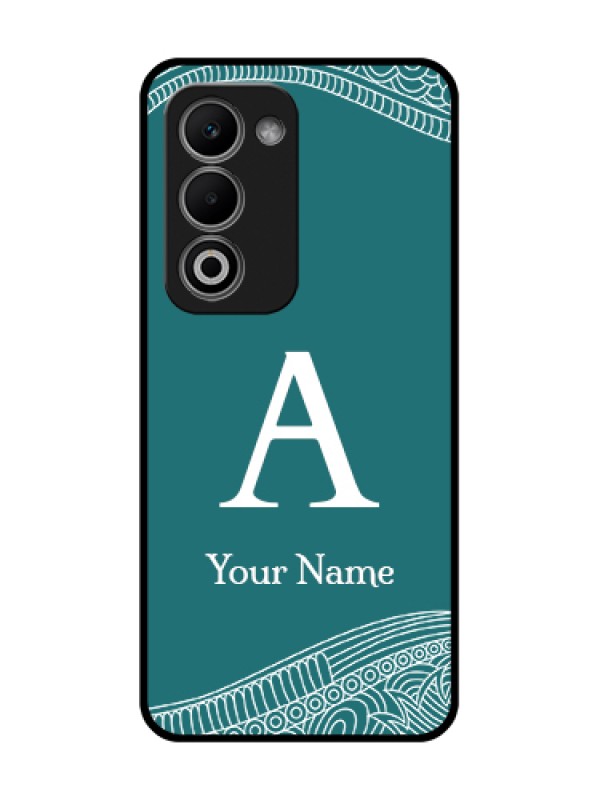 Custom Oppo K13X 5G Custom Metal Phone Case - Line Art Pattern With Custom Name Design