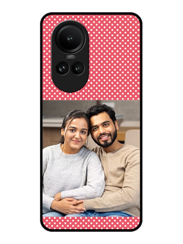 Custom Oppo Reno 10 5G Custom Metal Phone CaseWhite Dotted Design