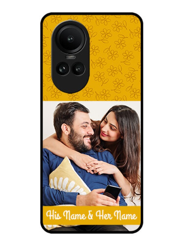 Custom Oppo Reno 10 5G Custom Metal Phone CaseYellow Floral Design