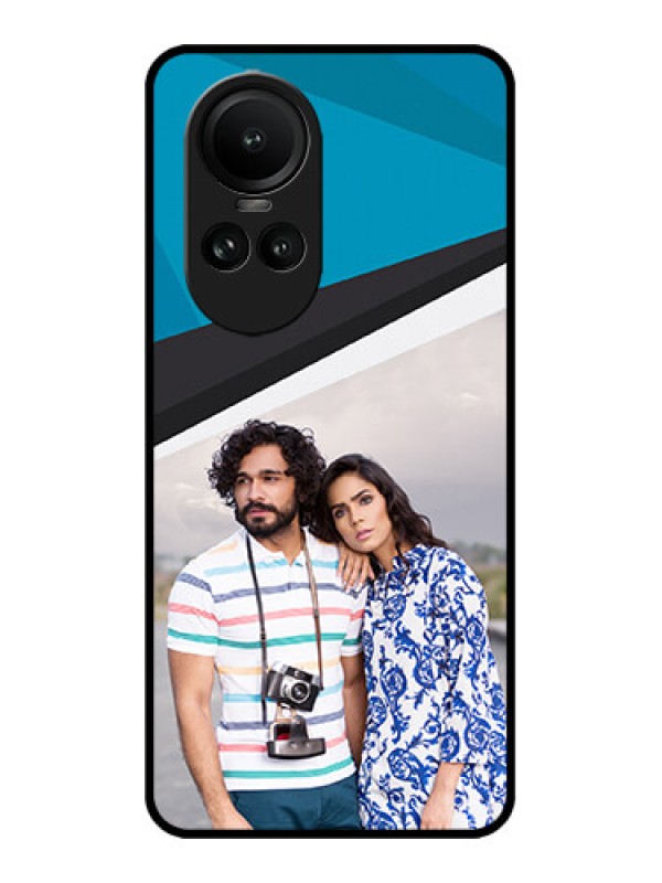 Custom Oppo Reno 10 5G Custom Metal Phone CaseSimple Pattern Photo Upload Design