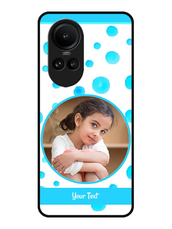 Custom Oppo Reno 10 5G Custom Metal Phone CaseBlue Bubbles Pattern Design