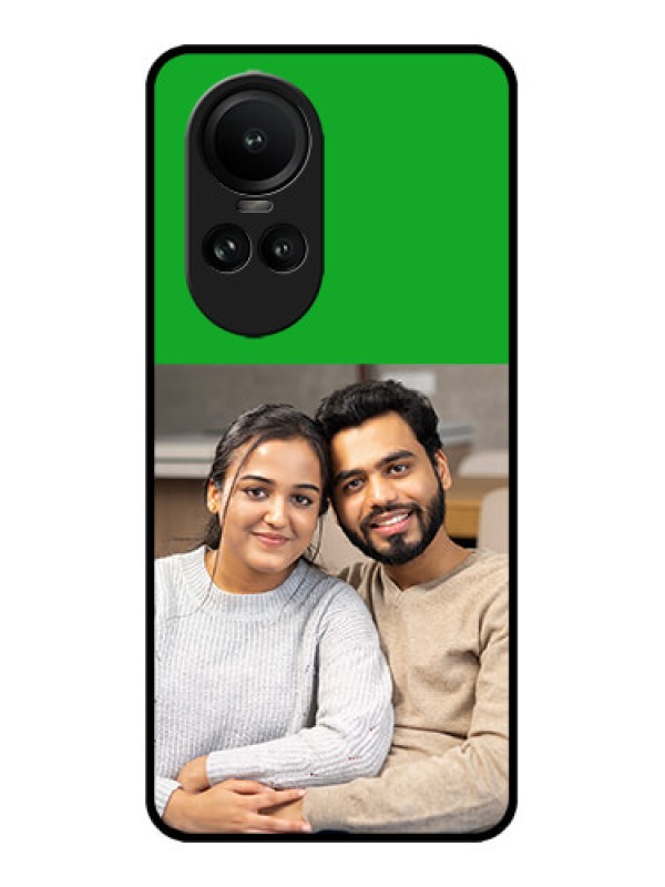 Custom Oppo Reno 10 5G Custom Metal Phone CaseGreen Pattern Design