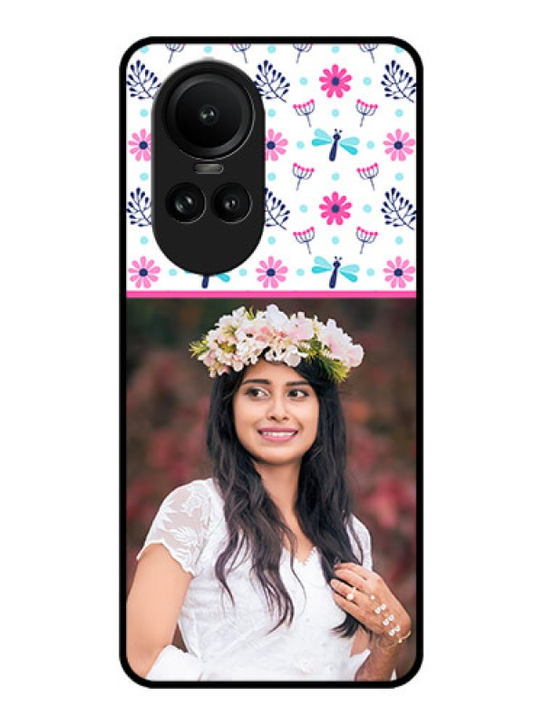 Custom Oppo Reno 10 5G Custom Metal Phone CaseColorful Flower Design