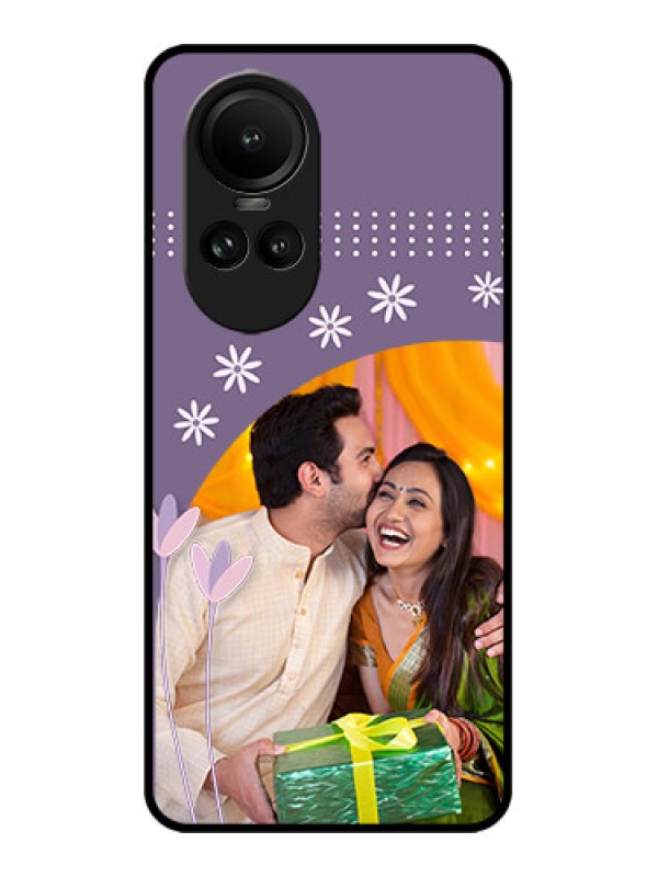 Custom Oppo Reno 10 5G Custom Metal Phone CaseLavender Flowers Design