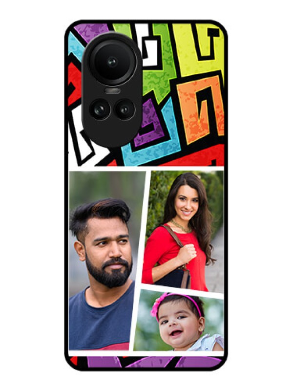 Custom Oppo Reno 10 5G Custom Metal Phone CaseGraffiti Pattern Design