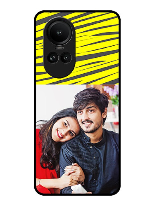 Custom Oppo Reno 10 5G Custom Metal Phone CaseYellow Abstract Design