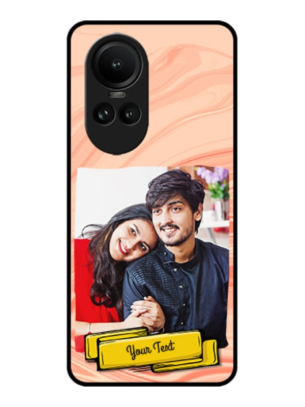 Custom Oppo Reno 10 5G Custom Metal Phone CaseMarble Texture Design