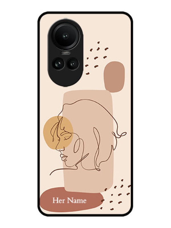Custom Oppo Reno 10 5G Custom Metal Phone CaseCalm Woman Line Art Design