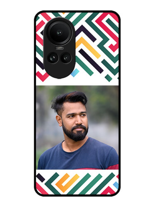 Custom Oppo Reno 10 5G Custom Metal Phone CaseColorful Maze Pattern Design