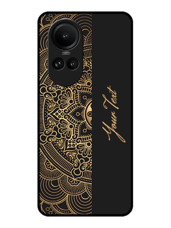 Custom Oppo Reno 10 5G Custom Metal Phone CaseMandala Art With Custom Text Design