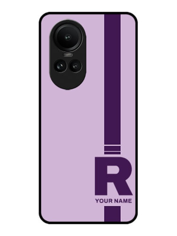 Custom Oppo Reno 10 5G Custom Metal Phone CaseSimple Dual Tone Stripe With Name Design