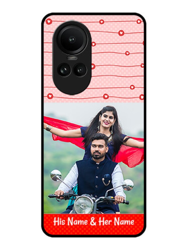 Custom Oppo Reno 10 Pro 5G Custom Metal Phone Case - Red Pattern Case Design