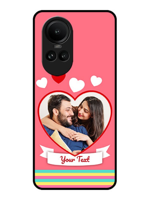 Custom Oppo Reno 10 Pro 5G Custom Metal Phone Case - Love Shapes Doodle Design