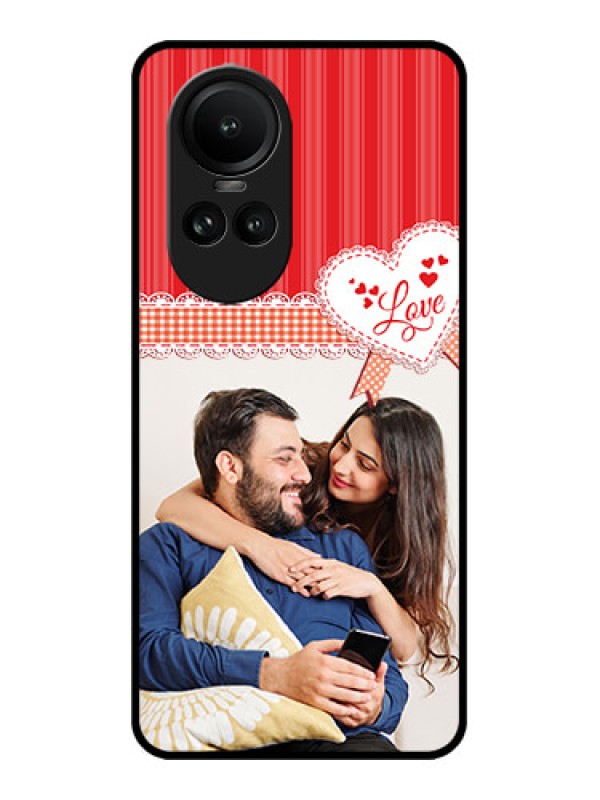 Custom Oppo Reno 10 Pro 5G Custom Metal Phone Case - Red Love Pattern Design
