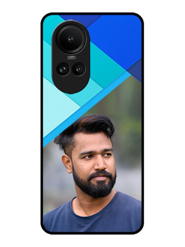 Custom Oppo Reno 10 Pro 5G Custom Metal Phone Case - Blue Pattern Design