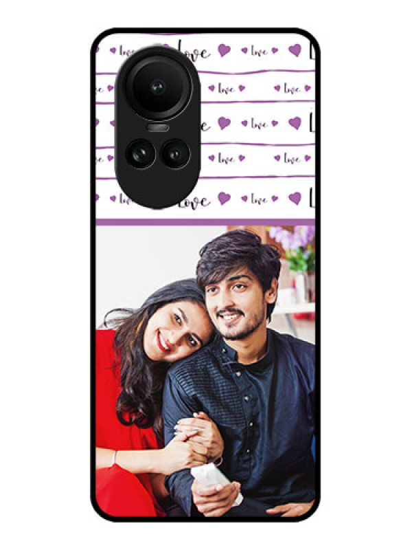 Custom Oppo Reno 10 Pro 5G Custom Metal Phone Case - Couples Heart Design