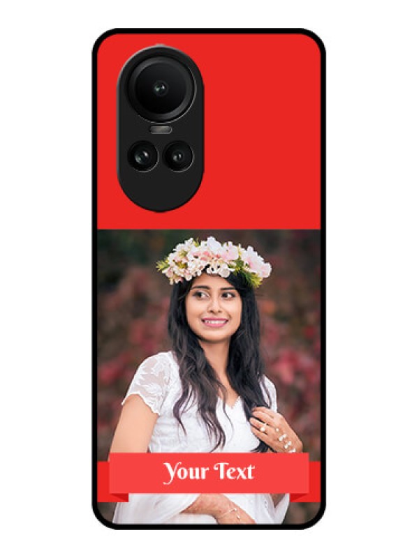 Custom Oppo Reno 10 Pro 5G Custom Metal Phone Case - Simple Red Color Design