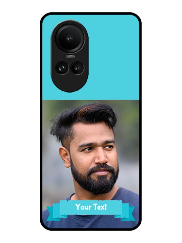 Custom Oppo Reno 10 Pro 5G Custom Metal Phone Case - Blue Color Design