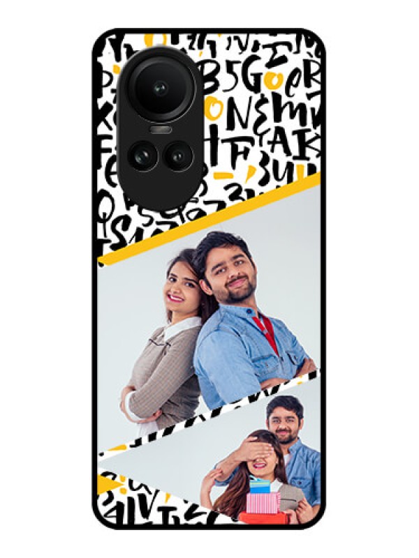Custom Oppo Reno 10 Pro 5G Custom Metal Phone Case - Letters Pattern Design