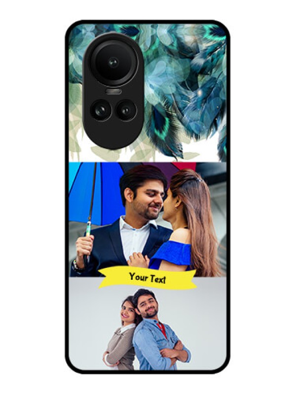 Custom Oppo Reno 10 Pro 5G Custom Metal Phone Case - Image With Boho Peacock Feather Design