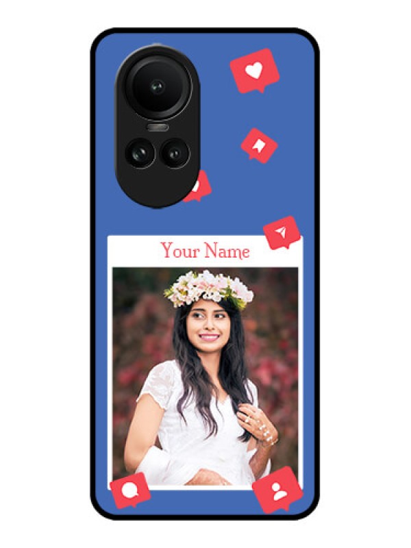 Custom Oppo Reno 10 Pro 5G Custom Metal Phone Case - Like Share And Comment Design