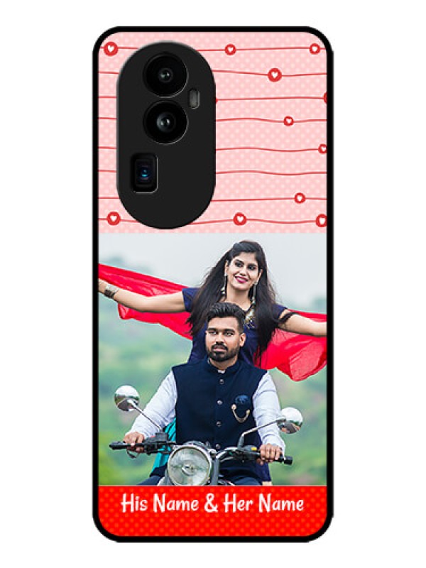 Custom Oppo Reno 10 Pro Plus 5G Custom Metal Phone CaseRed Pattern Case Design