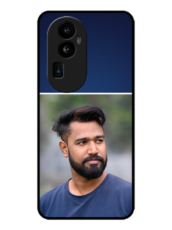 Custom Oppo Reno 10 Pro Plus 5G Custom Metal Phone CaseSimple Royal Blue Design