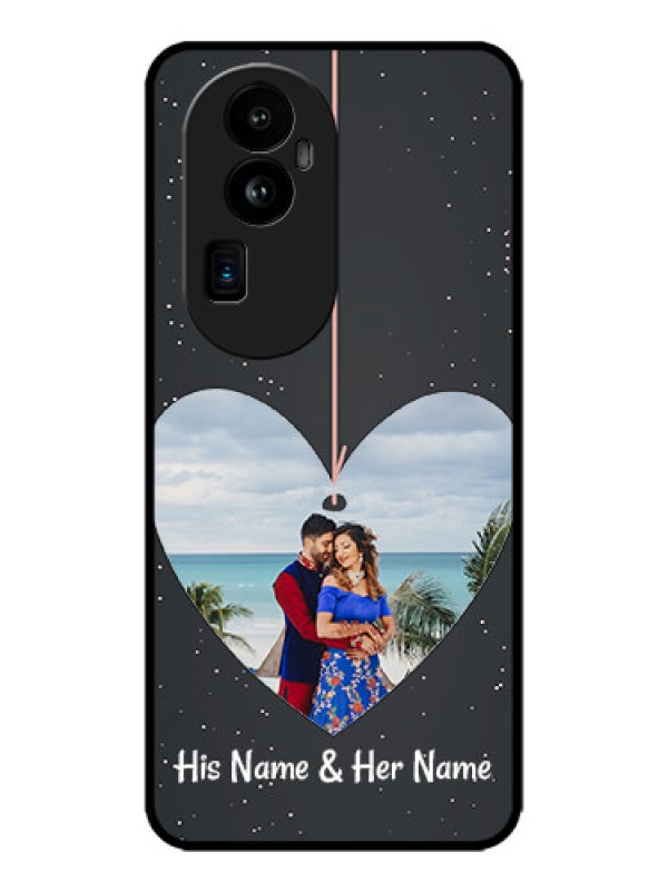 Custom Oppo Reno 10 Pro Plus 5G Custom Metal Phone CaseHanging Heart Design