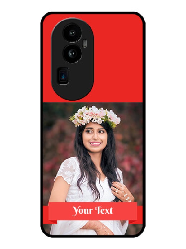 Custom Oppo Reno 10 Pro Plus 5G Custom Metal Phone CaseSimple Red Color Design