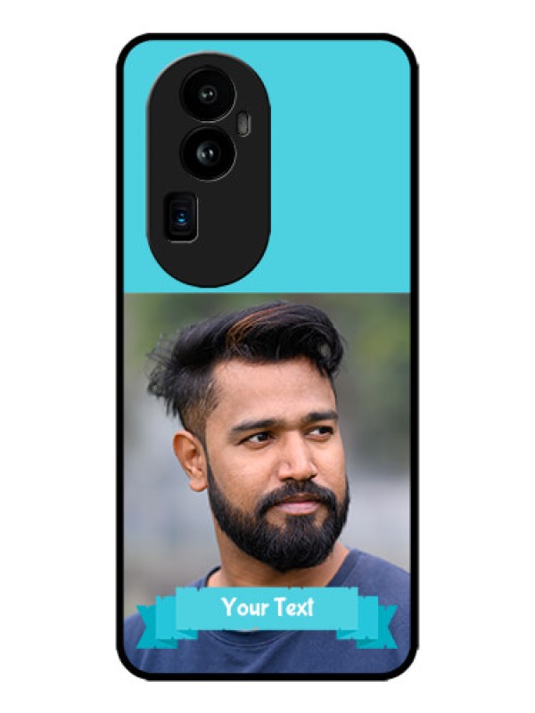 Custom Oppo Reno 10 Pro Plus 5G Custom Metal Phone CaseBlue Color Design