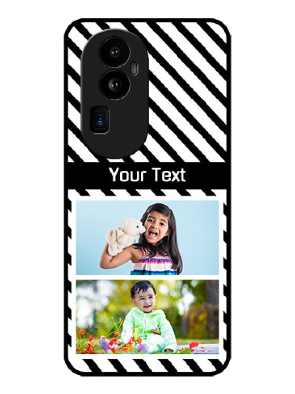 Custom Oppo Reno 10 Pro Plus 5G Custom Metal Phone CaseBlack And White Stripes Design