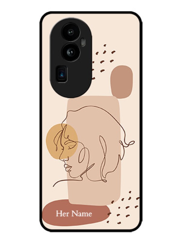 Custom Oppo Reno 10 Pro Plus 5G Custom Metal Phone CaseCalm Woman Line Art Design