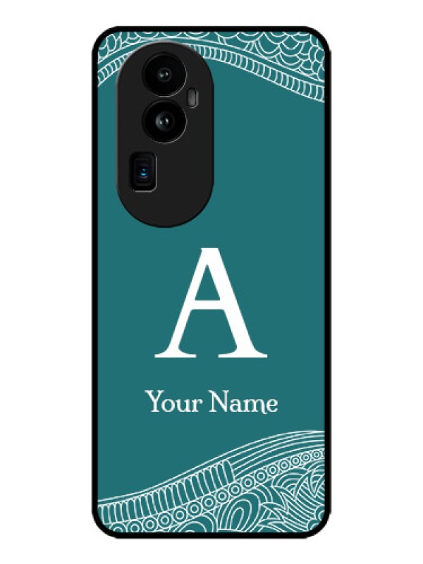 Custom Oppo Reno 10 Pro Plus 5G Custom Metal Phone CaseLine Art Pattern With Custom Name Design