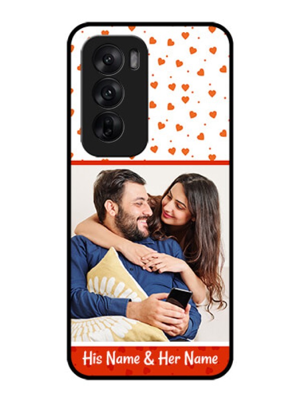 Custom Oppo Reno 12 5G Custom Metal Phone CaseOrange Love Symbol Design